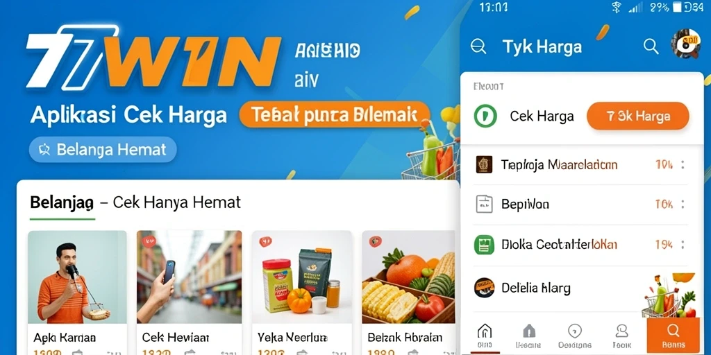Antarmuka aplikasi 77WIN menampilkan opsi Cek Harga yang intuitif.