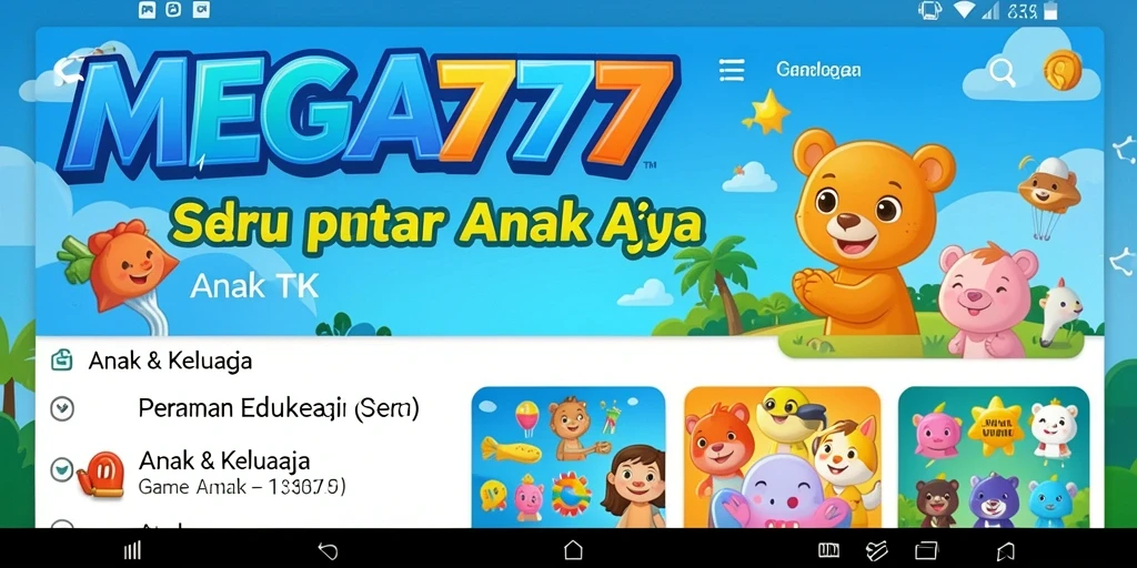 Tampilan antarmuka MEGA777 yang ceria dan interaktif.