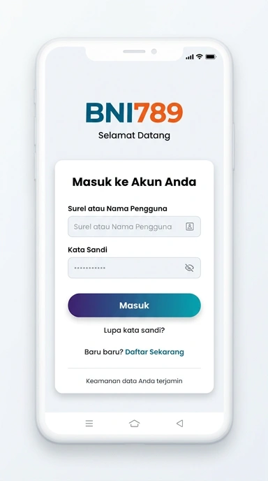 Tampilan halaman login bni789